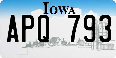 IA license plate APQ793