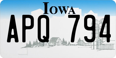 IA license plate APQ794