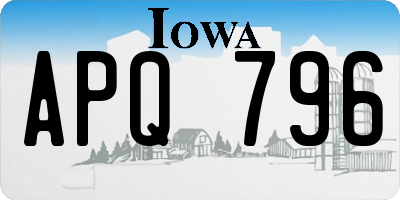 IA license plate APQ796