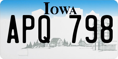 IA license plate APQ798