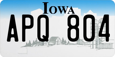 IA license plate APQ804