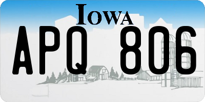 IA license plate APQ806