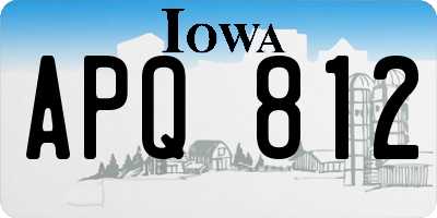 IA license plate APQ812