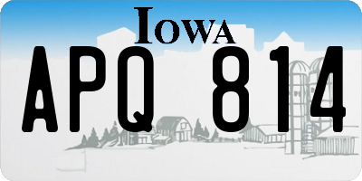 IA license plate APQ814