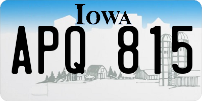 IA license plate APQ815