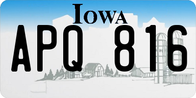 IA license plate APQ816