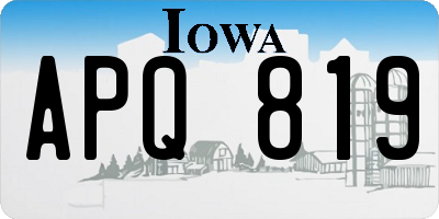 IA license plate APQ819