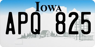 IA license plate APQ825