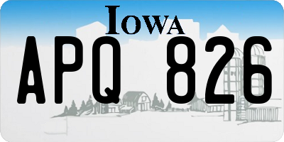 IA license plate APQ826