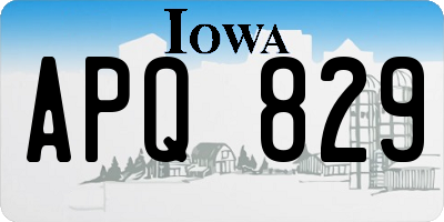 IA license plate APQ829