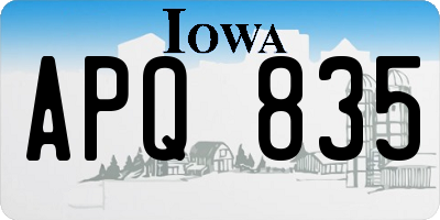 IA license plate APQ835