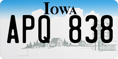 IA license plate APQ838