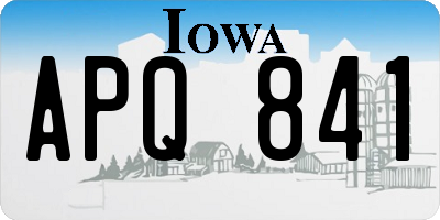 IA license plate APQ841