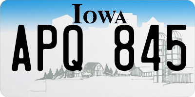 IA license plate APQ845