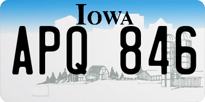 IA license plate APQ846