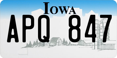 IA license plate APQ847