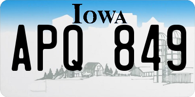 IA license plate APQ849