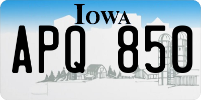 IA license plate APQ850