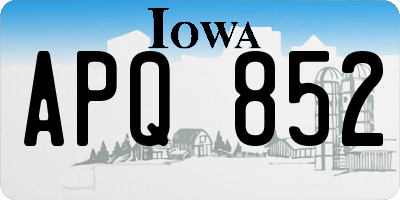 IA license plate APQ852