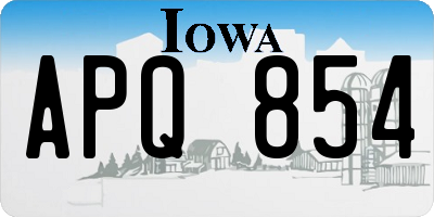 IA license plate APQ854