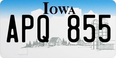 IA license plate APQ855