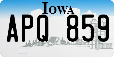 IA license plate APQ859
