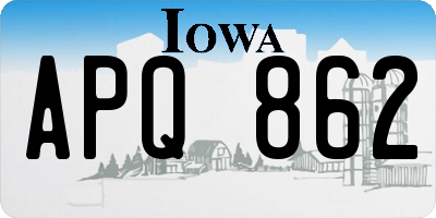 IA license plate APQ862