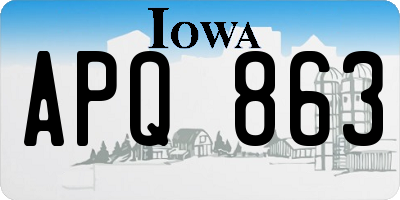 IA license plate APQ863