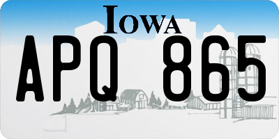 IA license plate APQ865