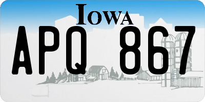 IA license plate APQ867