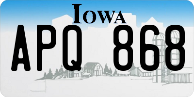 IA license plate APQ868