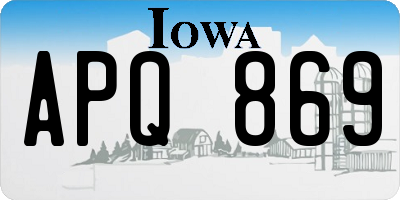 IA license plate APQ869