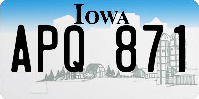 IA license plate APQ871