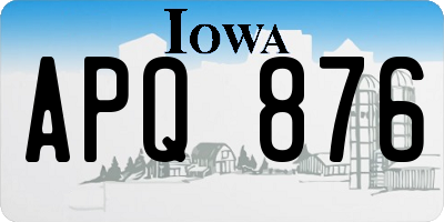 IA license plate APQ876