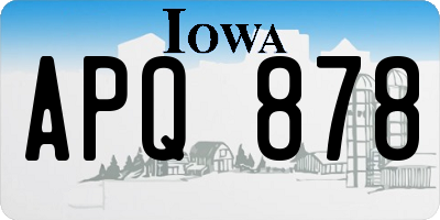 IA license plate APQ878