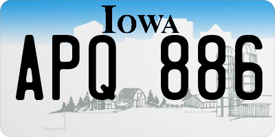IA license plate APQ886