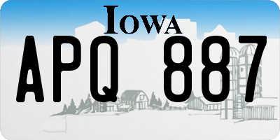 IA license plate APQ887