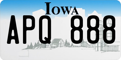 IA license plate APQ888