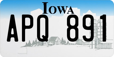 IA license plate APQ891