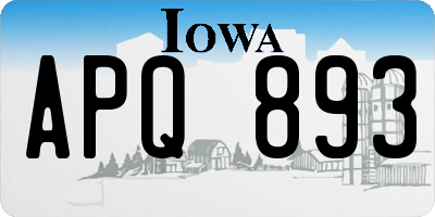 IA license plate APQ893