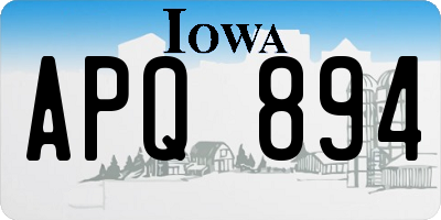IA license plate APQ894