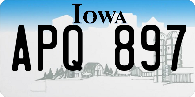 IA license plate APQ897