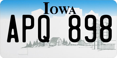 IA license plate APQ898