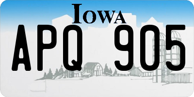 IA license plate APQ905
