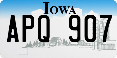 IA license plate APQ907