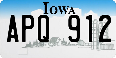 IA license plate APQ912