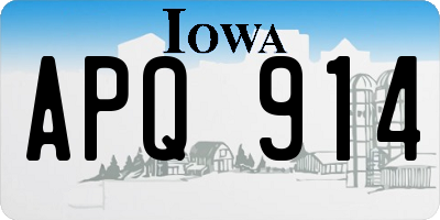 IA license plate APQ914