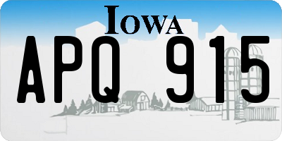 IA license plate APQ915