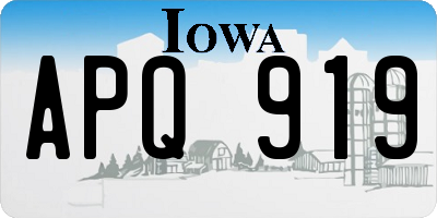 IA license plate APQ919