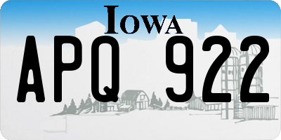 IA license plate APQ922